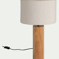 alinea Abat-Jour Lampe*Abat-jour cylindrique en bouclette D32cm - Blanc