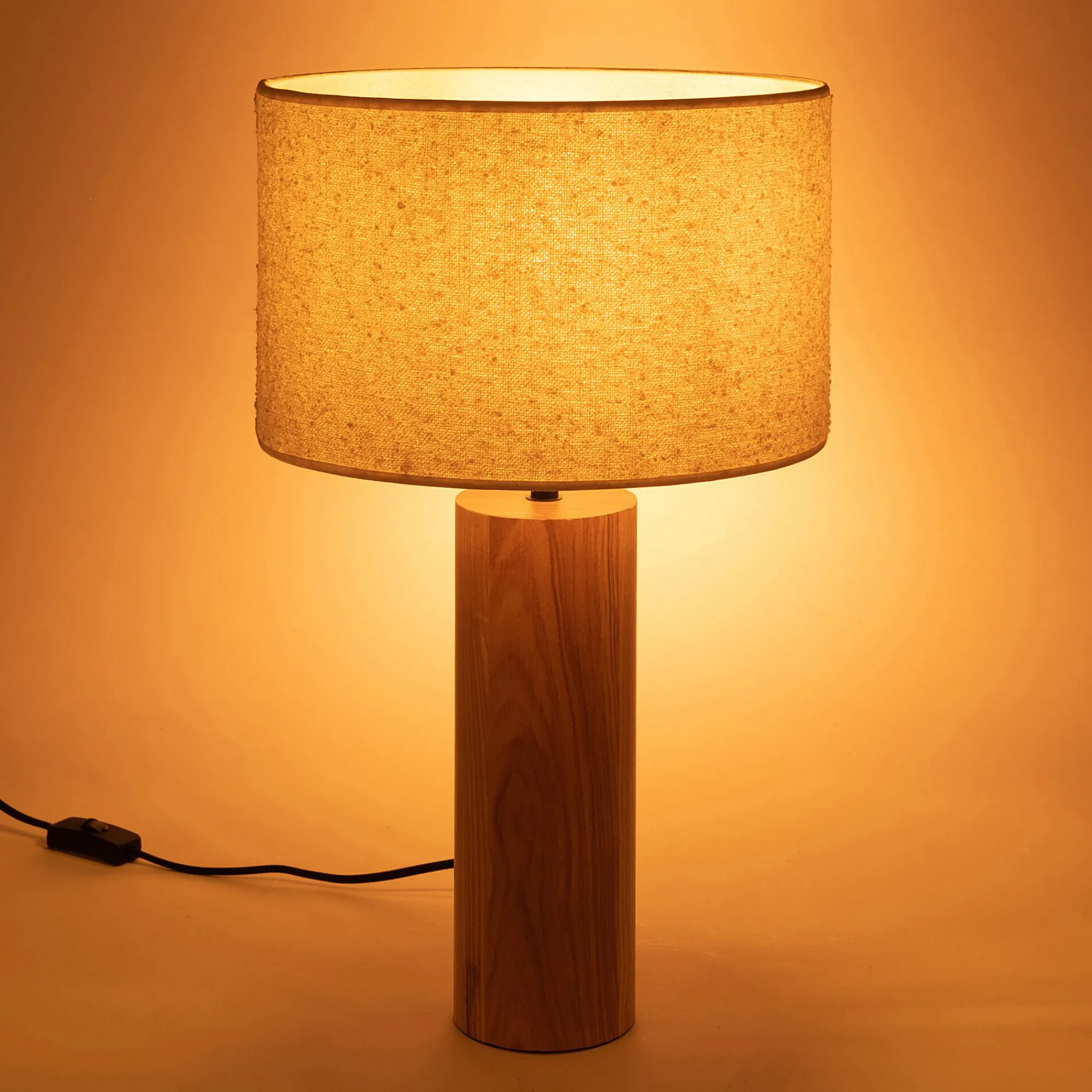 alinea Abat-Jour Lampe*Abat-jour cylindrique en bouclette D32cm - Blanc