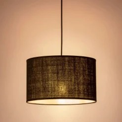 alinea Lustre De Salle À Manger|Lustre*Abat-jour cylindrique en coton D40cm - Noir
