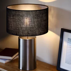 alinea Abat-Jour Lampe|Abat-Jour Naturel*Abat-jour cylindrique en jute D32cm - Noir