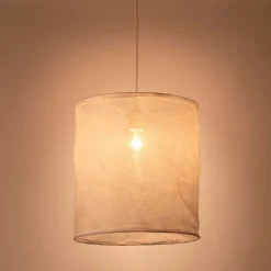 alinea Lustre De Salle À Manger|Lustre*Abat-jour cylindrique en lin D35cm - Blanc
