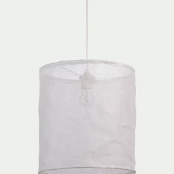 alinea Lustre De Salle À Manger|Lustre*Abat-jour cylindrique en lin D35cm - Blanc