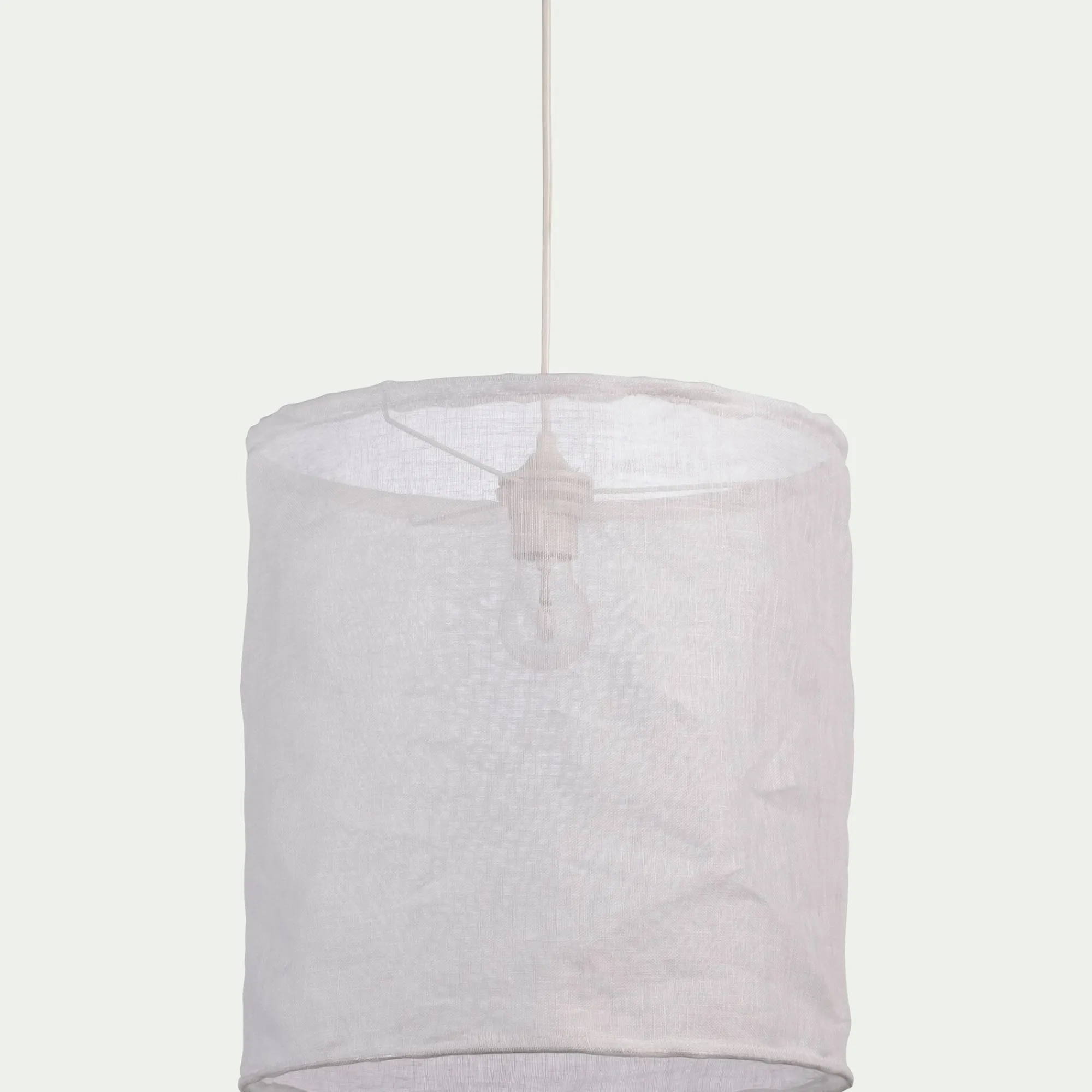 alinea Lustre De Salle À Manger|Lustre*Abat-jour cylindrique en lin D35cm - Blanc