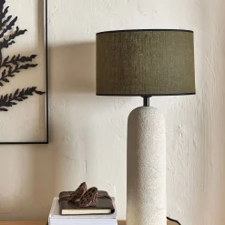 alinea Abat-Jour Lampe|Abat-Jour Naturel*Abat-jour cylindrique en lin D32cm - Vert