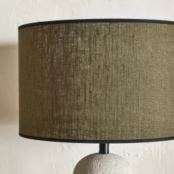 alinea Abat-Jour Lampe|Abat-Jour Naturel*Abat-jour cylindrique en lin D32cm - Vert