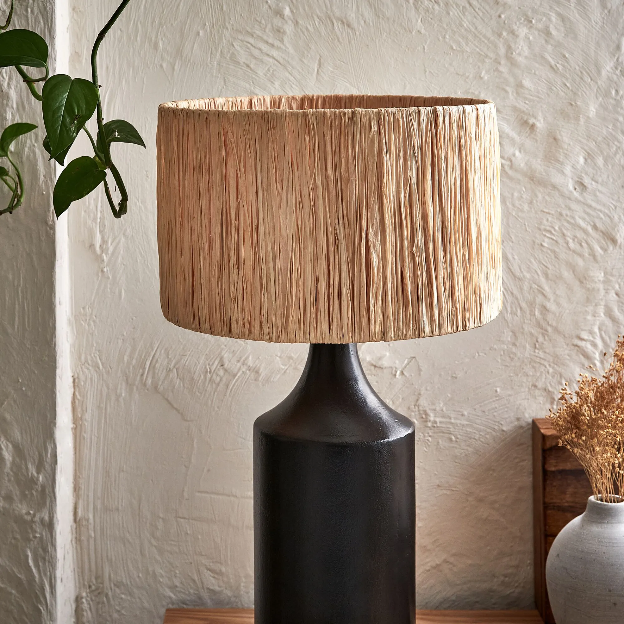 alinea Abat-Jour Lampe|Abat-Jour Naturel*Abat-jour cylindrique en raphia D32cm - Naturel
