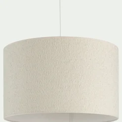 alinea Abat-Jour Suspension*Abat-jour cylindrique en tissu bouclette D50cm - Blanc