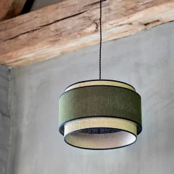 alinea Abat-Jour Suspension|Suspension Non-Électrifiée*Abat-jour cylindrique en tissu D38cm - Vert