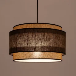 alinea Abat-Jour Suspension|Suspension Non-Électrifiée*Abat-jour cylindrique en tissu D38cm - Vert