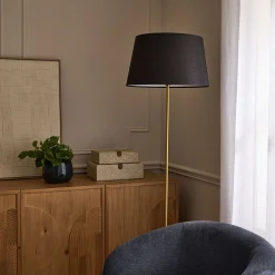 alinea Abat-Jour Lampe*Abat-jour tambour en coton - D45cm Noir