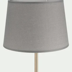 alinea Abat-Jour Lampe*Abat-jour tambour en coton D18cm - restanque Gris