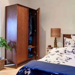 alinea Armoire*Armoire 2 portes battantes en chêne massif H192cm - Bois foncé