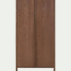 alinea Armoire*Armoire 2 portes battantes en chêne massif H192cm - Bois foncé