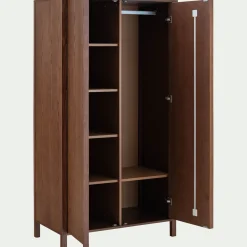 alinea Armoire*Armoire 2 portes battantes en chêne massif H192cm - Bois foncé