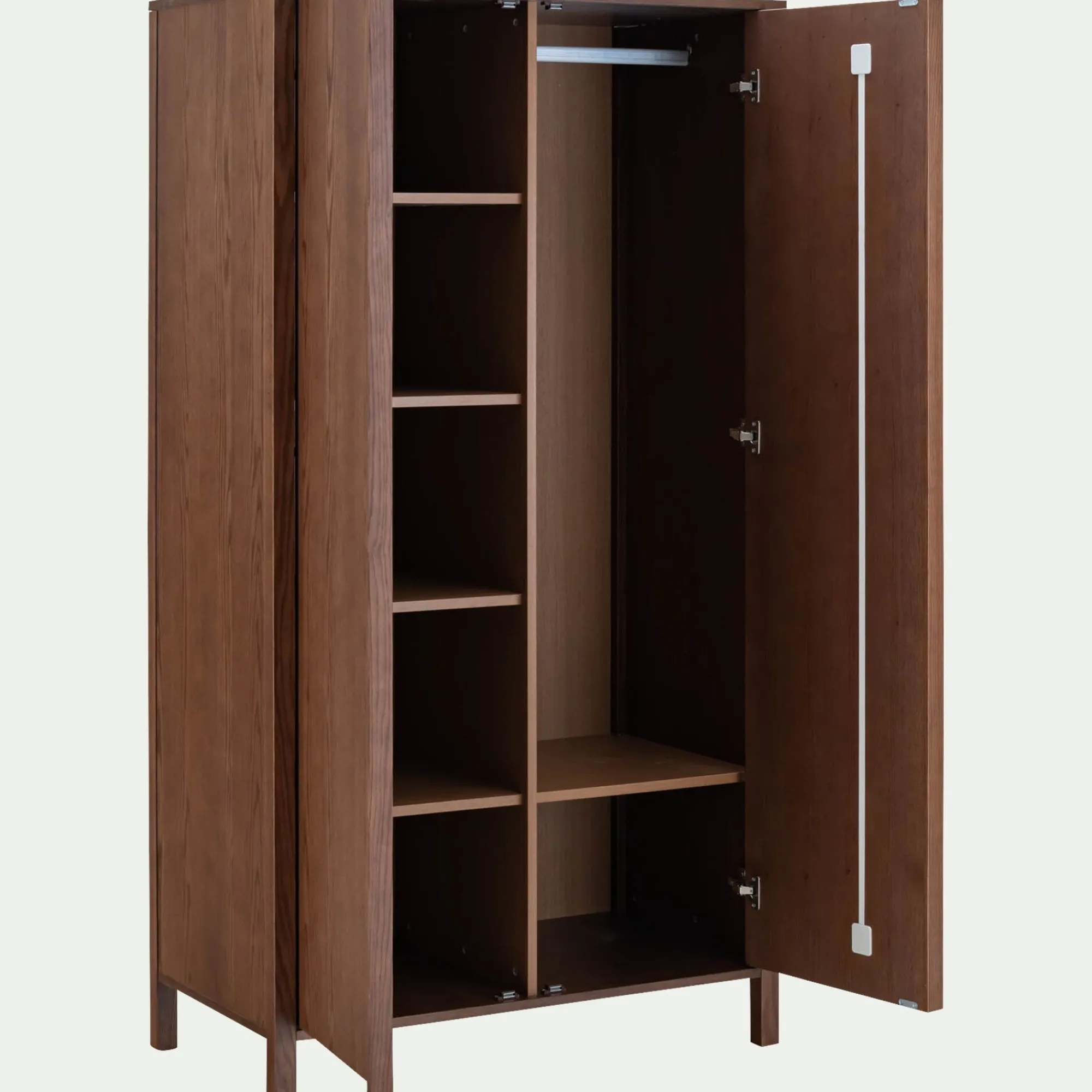 alinea Armoire*Armoire 2 portes battantes en chêne massif H192cm - Bois foncé