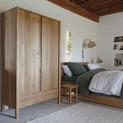 alinea Armoire*Armoire 2 portes et 1 tiroir en chêne massif H200cm - Bois clair