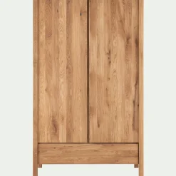 alinea Armoire*Armoire 2 portes et 1 tiroir en chêne massif H200cm - Bois clair