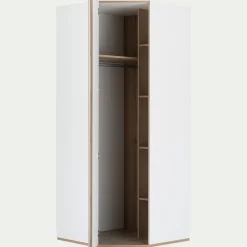 alinea Dressing*Armoire dressing d'angle avec 1 porte en bois effet chêne - H235xL96cm Blanc