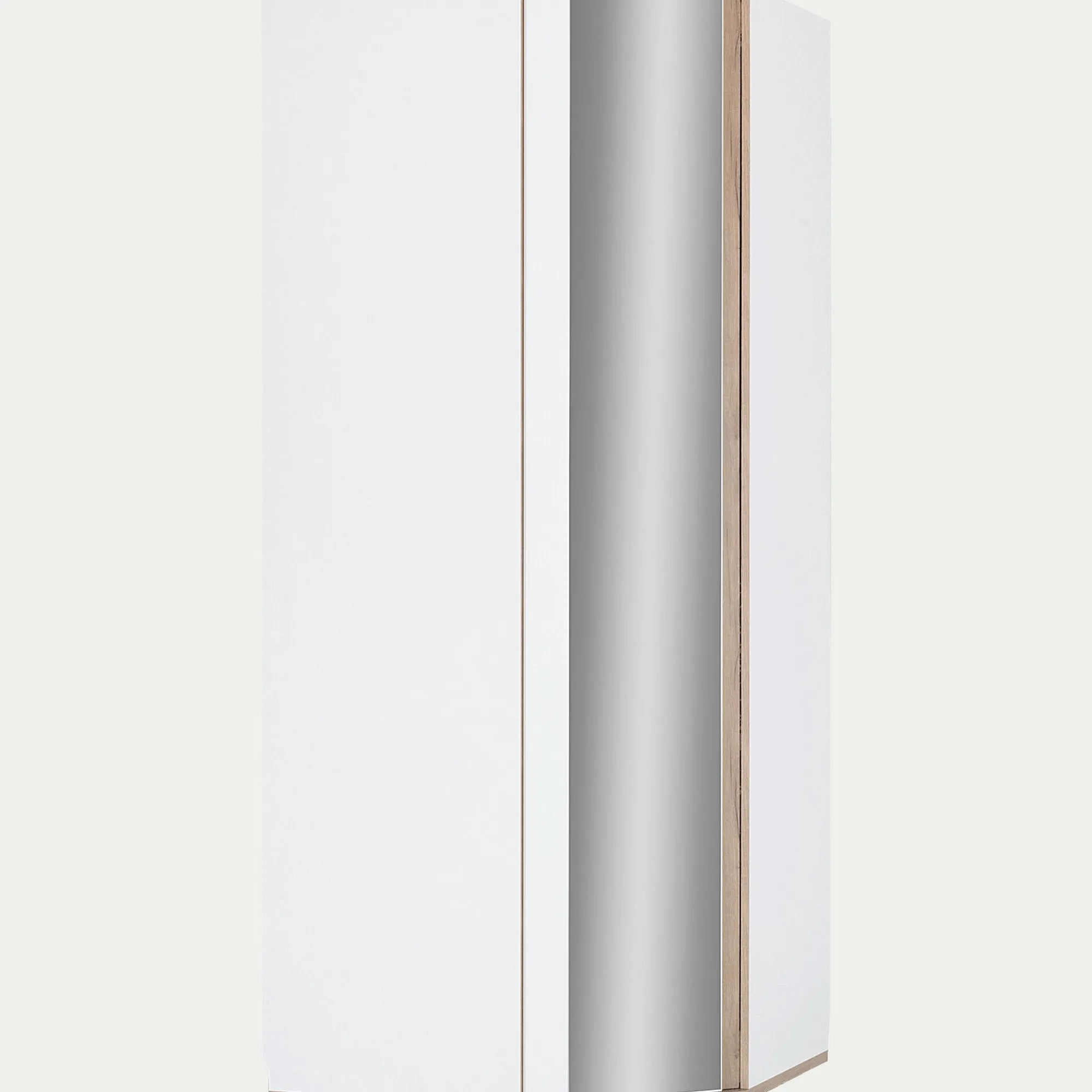 alinea Dressing*Armoire dressing d'angle avec 1 porte en bois effet chêne - H235xL96cm Blanc