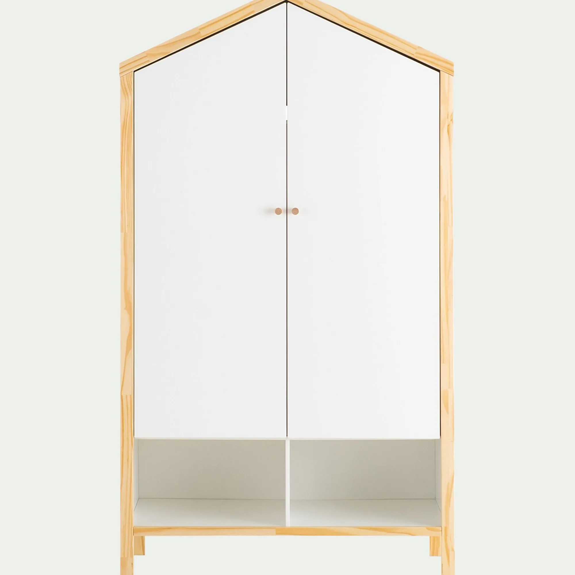 alinea Armoire Enfant*Armoire forme de maison en bois H185cm - Blanc