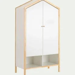 alinea Armoire Enfant*Armoire forme de maison en bois H185cm - Blanc