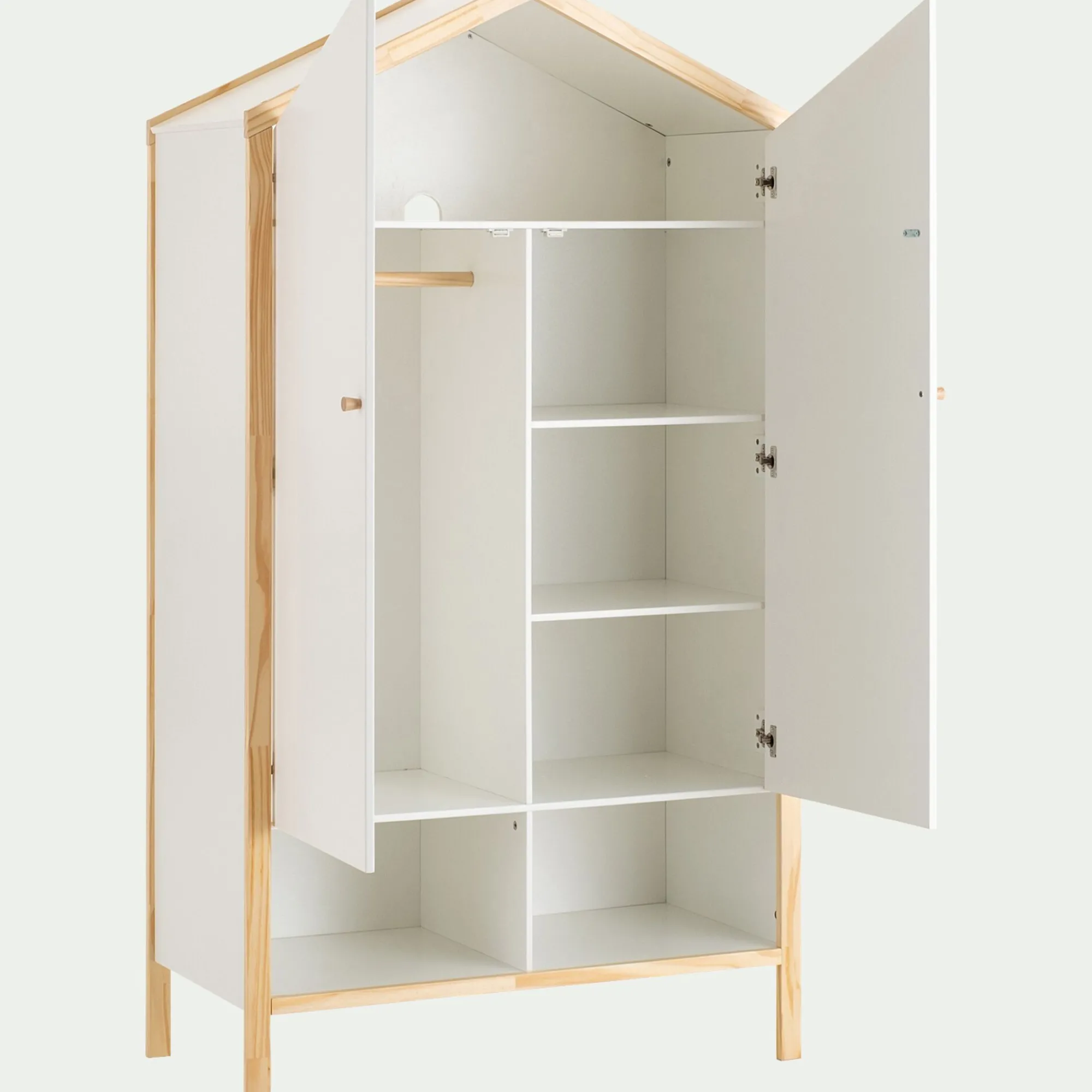 alinea Armoire Enfant*Armoire forme de maison en bois H185cm - Blanc
