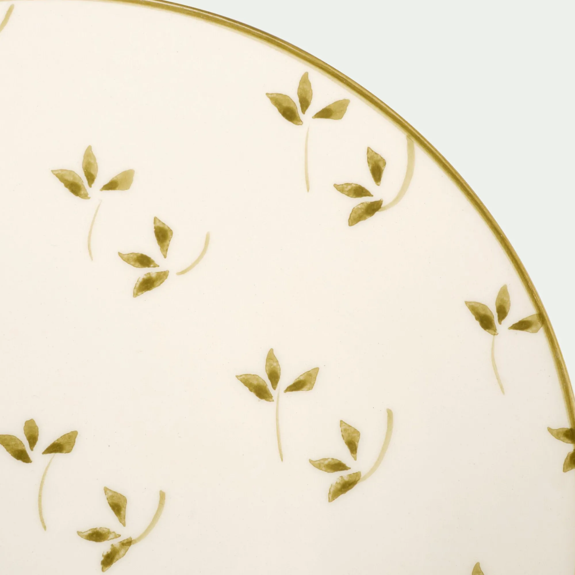 alinea Assiette*Assiette à dessert à motif floral vert en faïence D22cm - Blanc