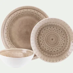 alinea Assiette*Assiette à dessert à motifs en grès D20,7cm - alpilles Beige