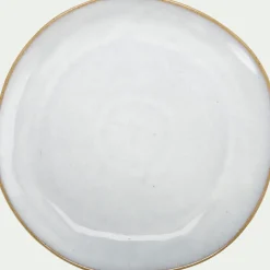 alinea Assiette*Assiette à dessert bicolore en grès recyclé D21,7cm - Blanc