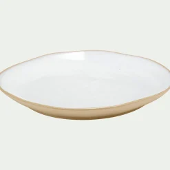 alinea Assiette*Assiette à dessert bicolore en grès recyclé D21,7cm - Blanc