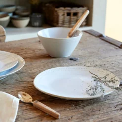 alinea Assiette*Assiette à dessert en grès avec liseré beige D23cm - ventoux Blanc