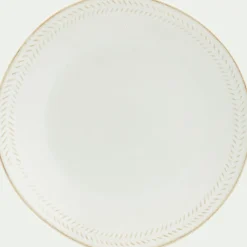 alinea Assiette*Assiette à dessert en grès avec liseré beige D23cm - ventoux Blanc