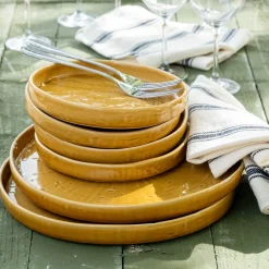 alinea Assiette*Assiette à dessert en grès D18,5cm - argan Jaune