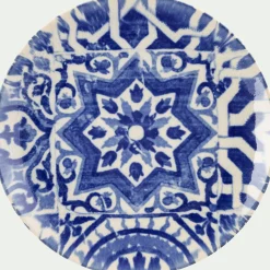 alinea Assiette*Assiette à dessert motif mandala en grès D21,6cm - Bleu
