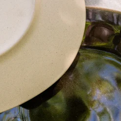 alinea Assiette*Assiette à dessert organique en grès D21cm - cèdre Vert