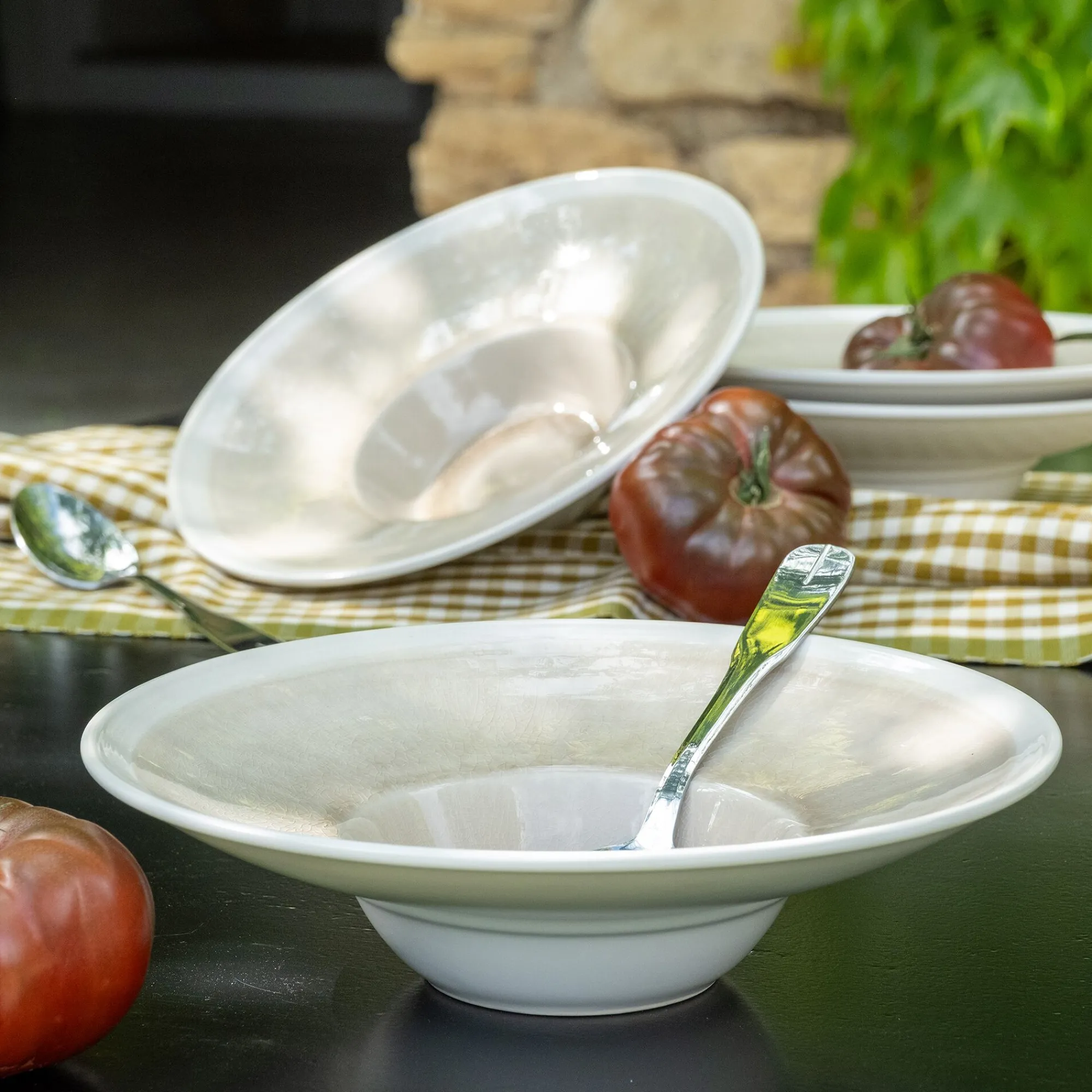 alinea Plat De Service Et Saladier|Assiette*Assiette à risotto en grès D27cm - alpilles Beige