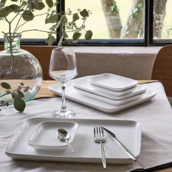 alinea Plat Et Vaisselle Apéro|Plat De Service Et Saladier*Assiette apéro en porcelaine 10,4x14,2cm - Blanc