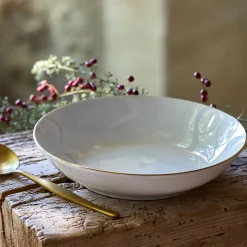 alinea Assiette|Assiette De Noël*Assiette creuse en porcelaine avec liseré doré D20cm - Blanc