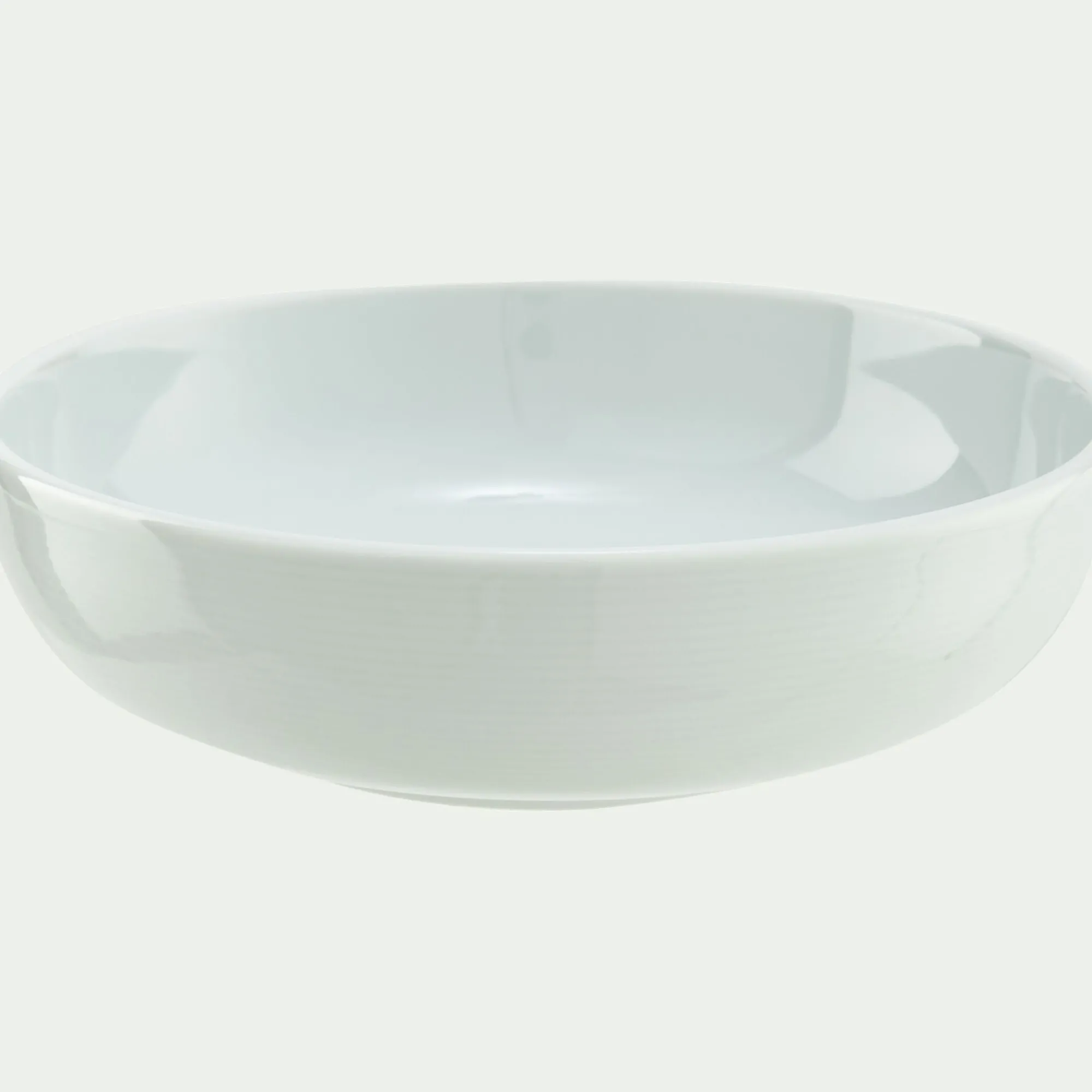 alinea Assiette*Assiette creuse spirale en porcelaine D21cm - Blanc