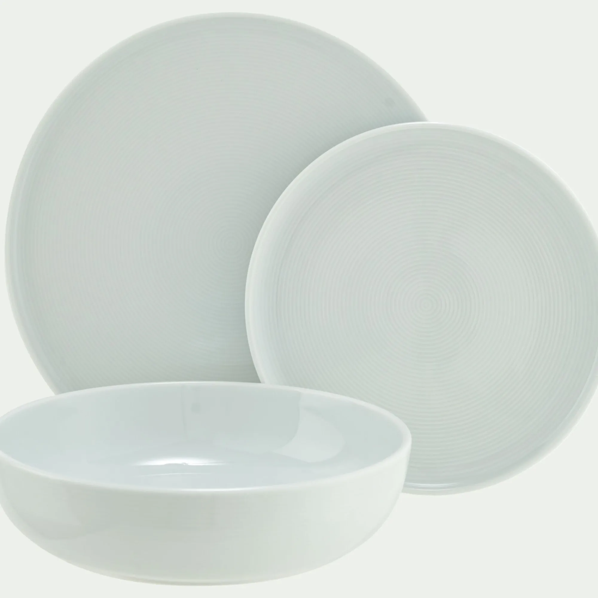 alinea Assiette*Assiette creuse spirale en porcelaine D21cm - Blanc