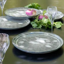 alinea Assiette|Assiette De Noël*Assiette plate à rayures en grès D27,5cm - calaluna Bleu