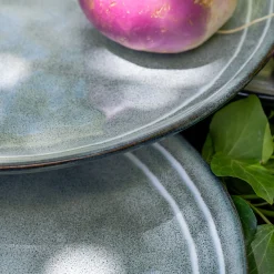 alinea Assiette|Assiette De Noël*Assiette plate à rayures en grès D27,5cm - calaluna Bleu