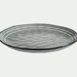 alinea Assiette|Assiette De Noël*Assiette plate à rayures en grès D27,5cm - calaluna Bleu