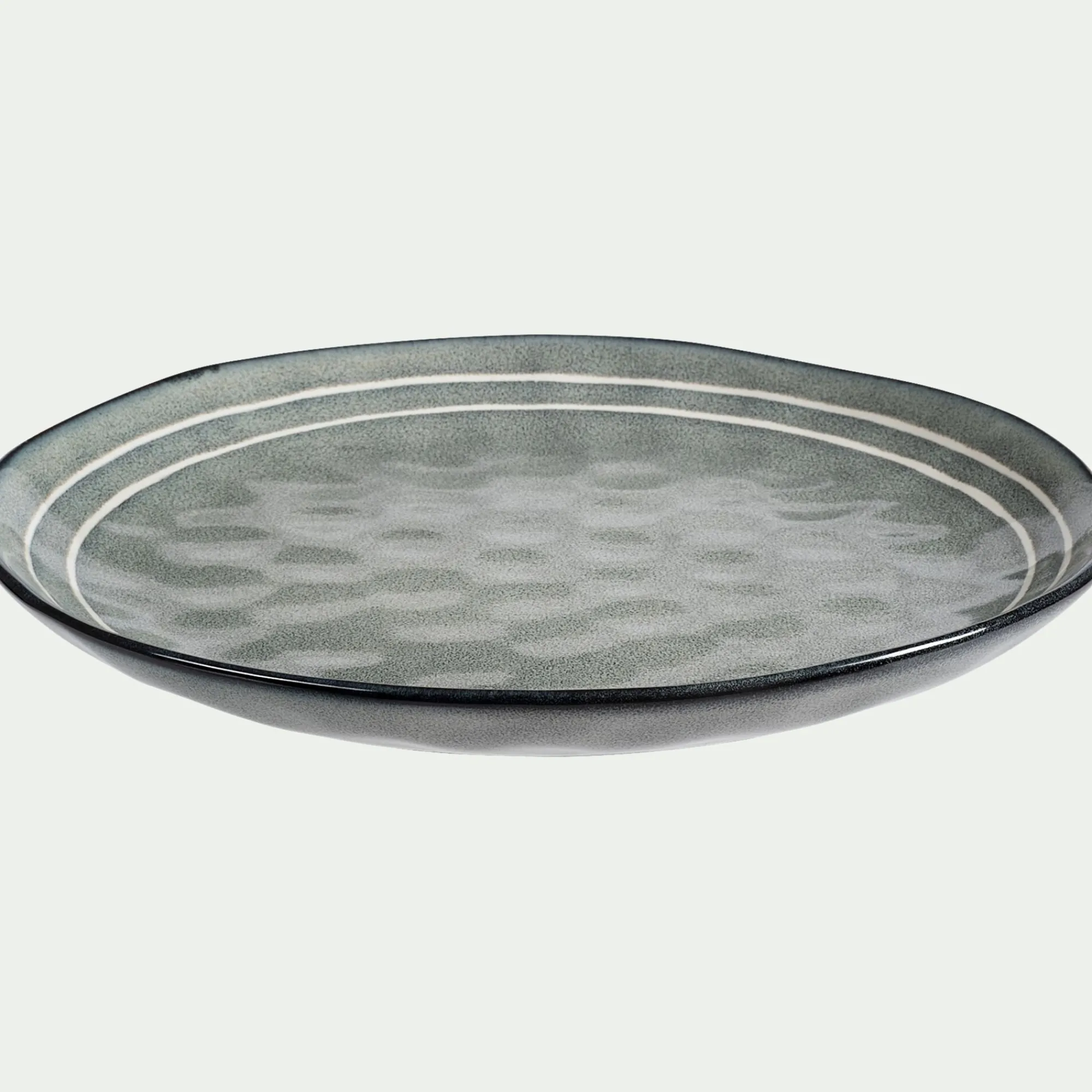 alinea Assiette|Assiette De Noël*Assiette plate à rayures en grès D27,5cm - calaluna Bleu