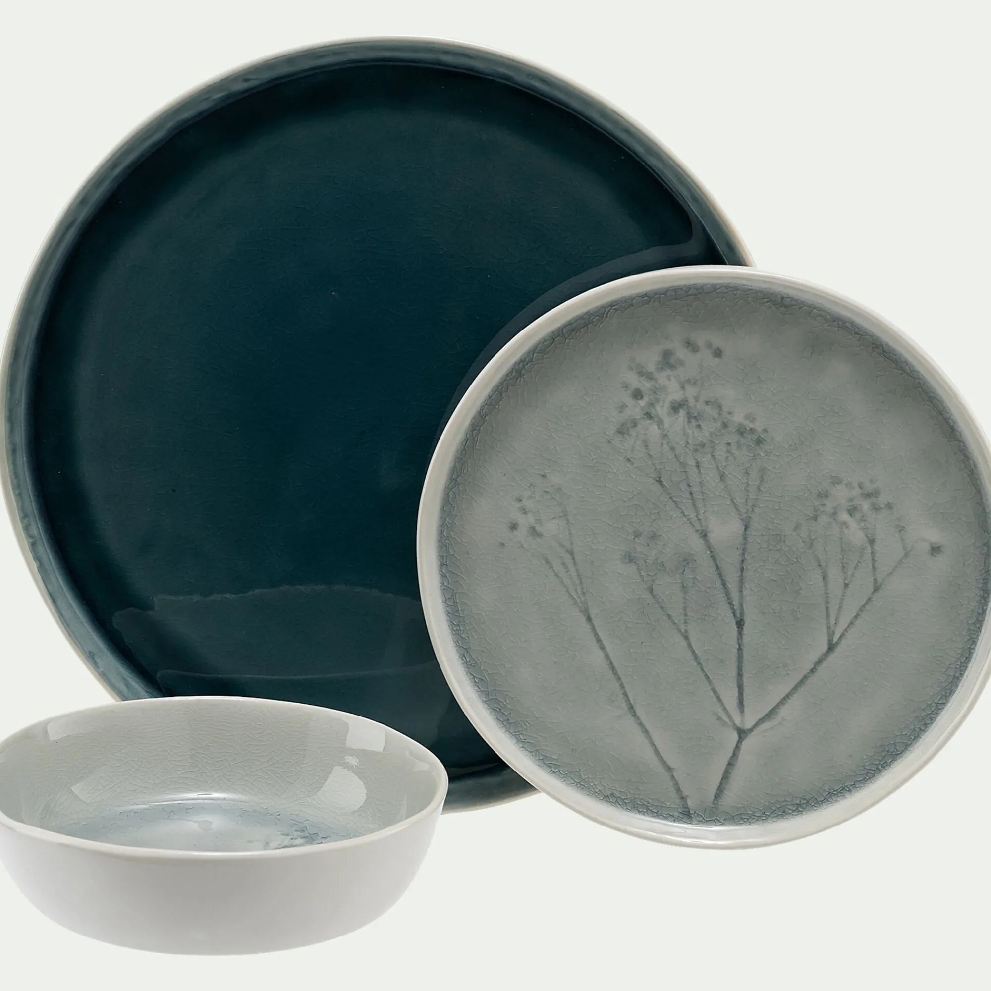 alinea Assiette|Assiette De Noël*Assiette plate en grès D27cm - niolon Bleu