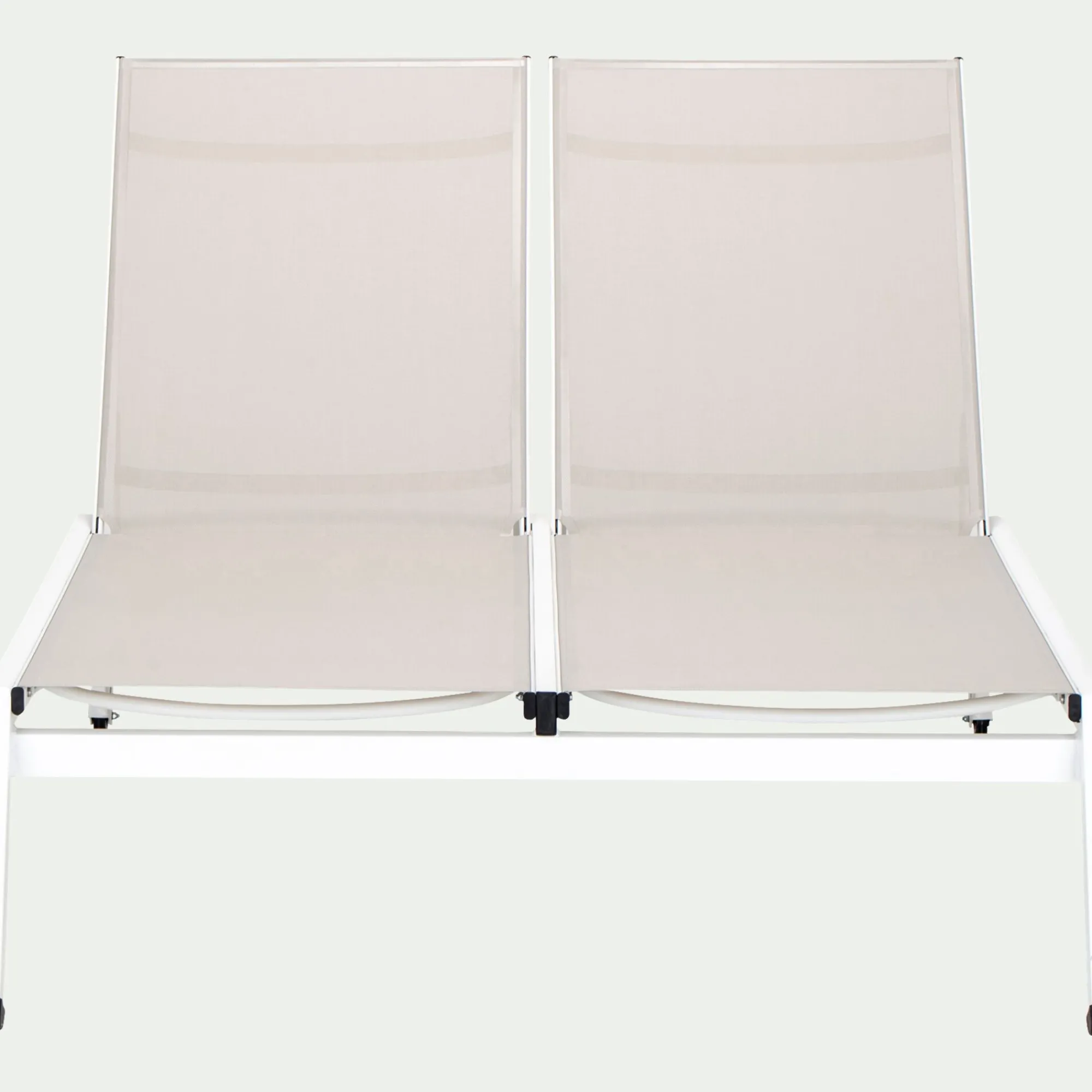 alinea Transat Et Chaise Longue*Bain de soleil double en aluminium et textilène - Gris