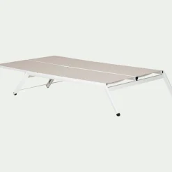 alinea Transat Et Chaise Longue*Bain de soleil double en aluminium et textilène - Gris