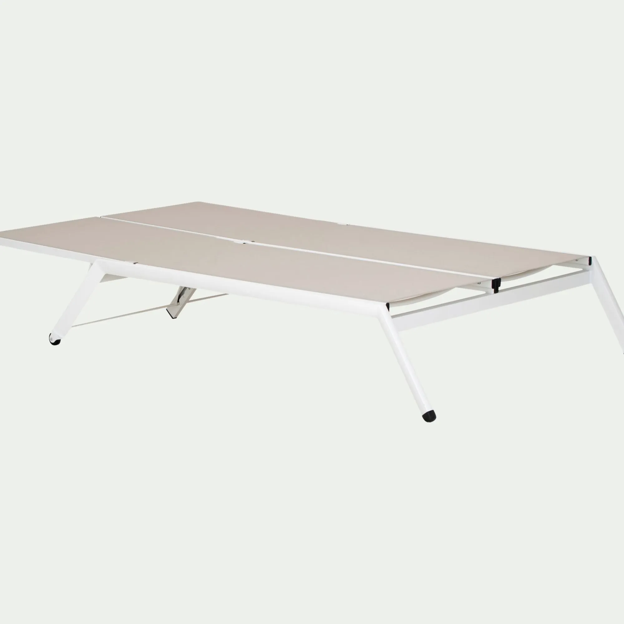 alinea Transat Et Chaise Longue*Bain de soleil double en aluminium et textilène - Gris