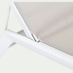 alinea Transat Et Chaise Longue*Bain de soleil double en aluminium et textilène - Gris