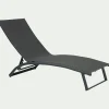alinea Transat Et Chaise Longue*Bain de soleil en aluminium et textilène - noir